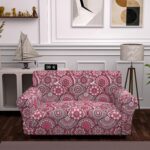 Stretch Couch Covers for 2 Separate Cushion Couch Sofa - Floral Printed Couch Sofa Cover,Washable Sofa Slipcover,Pet Friendly Furniture Protector with Elastic Bottom, Universal Fit for Home - Image 8