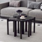 Stackable Stools Set of 4,Wood Stool,18 Inch Stool,Stacking Stools,Nesting Table,Sturdy and Durable,No Installation Required,Top Stackable Round Side Table (Black Barstool) - Image 7
