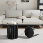 Stackable Stools Set of 4,Wood Stool,18 Inch Stool,Stacking Stools,Nesting Table,Sturdy and Durable,No Installation Required,Top Stackable Round Side Table (Black Barstool) - Image 9