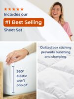 Queen Comforter Set - 7 Piece Bed in a Bag Queen Size Bed Set - Down Alternative Comforter, Flat Sheet, Fitted Sheet, Pillowcases & Shams for All Seasons - Ultra Soft, Cozy, Comfy & Breathable - White - Image 5