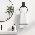 Towel Ring, SUS304 Hand Towel Holder for Bathroom，Adhesive Towel Holder Bathroom Towel Hanger for Bathroom, Kitchen, Matte Black - Image 7