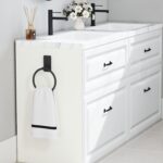 Towel Ring, SUS304 Hand Towel Holder for Bathroom，Adhesive Towel Holder Bathroom Towel Hanger for Bathroom, Kitchen, Matte Black - Image 8