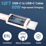 Phone 17 16 15 Charger 10FT, 20W Dual Port USB C Fast Charging Block with 10FT Long USB C to C Charging Cable Cord for Phone 17 16 15 Pro Max/17 16 15 Pro/15/15 Plus,Pad Pro - Image 6