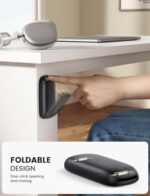 Lamicall Headphone Stand, Sticky Headset Holder - [Foldable & Compact] Headphone Holder Hook Mount, Adhesive Hanger Clip Under Desk, Earphone Clamp for Airpods Max, HyperX, Sennheiser, Black - Image 3