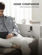 Lamicall Headphone Stand, Sticky Headset Holder - [Foldable & Compact] Headphone Holder Hook Mount, Adhesive Hanger Clip Under Desk, Earphone Clamp for Airpods Max, HyperX, Sennheiser, Black - Image 7