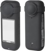 HSU Silicon Protect Cover for Insta360 X4, Soft Silicone Body Case with Lens Cap, Full Cover Shell Protection Case, Insta 360 X4 Cam Accessories (Black) - Image 3