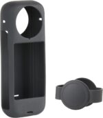 HSU Silicon Protect Cover for Insta360 X4, Soft Silicone Body Case with Lens Cap, Full Cover Shell Protection Case, Insta 360 X4 Cam Accessories (Black) - Image 8