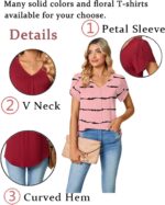 Bestbee Women's Plus Size Short Sleeve Blouses Summer Casual Loose Fit Tops V Neck Tunics - Image 6