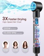 5-in-1 Hot Air Styler Wrap, High-Speed Hair Dryer Brush Blow Dryer with 2 Auto Wrap Curlers for Curling, Straightening, Volumizing, Fast Drying & Frizz-Free Styling for All Hair Types - Image 4