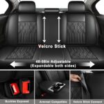 Huidasource Car Seat Covers Full Set, Leather Vehicle Cushion Covers, Universal Fit for Most Car SUV Pickup Truck, Fit for Acura Honda City Nissan Altima Mazda Hyundai Audi A3 A4(Full Set/Black) - Image 5