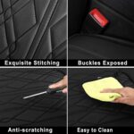 Huidasource Car Seat Covers Full Set, Leather Vehicle Cushion Covers, Universal Fit for Most Car SUV Pickup Truck, Fit for Acura Honda City Nissan Altima Mazda Hyundai Audi A3 A4(Full Set/Black) - Image 6