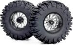 HOBBYSOUL 2.2 Beadlock Wheels and Tires Set, 124mm Tall 2.2 Mud Slingers Tires & Adjustable Offset 2.2 Wheels Rims for 1/10 RC Crawler Everest 10 SCX10 Capra Wraith Upgrades,HS701583 - Image 4