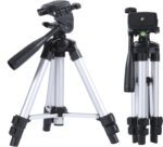 19.7" Mini Portable Adjustable Tripod, Lightweight Aluminum Tripod for Laser Level and Camera with 3-Way Flexible Pan Head, Bubble Level, Quick Release Plate with 1/4"-20 Screw Mount - Image 2