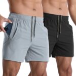 2 Pack Mens Athletic Shorts 5 Inch Quick Dry Gym Workout Shorts Men Lightweight Sports Running Shorts with Pockets - Image 2