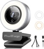 2K Webcam for PC with Microphone & Light & Privacy Cover, Web Camera for Desktop Computer/Laptop/Monitor/Mac, USB Streaming Camera for Zoom/Skype/Teams/Video Calling/Studying and Conference - Image 2