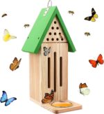 3-in-1 Butterfly House Feeder Bee House, Wooden Butterfly Houses for The Garden, Butterfly Feeders for Outdoors, Natural Butterfly Garden Kit Habitat with Puddler - Image 2