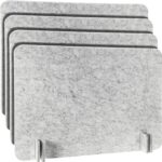 4 Pack Acoustic Desk Divider Desk Partition - Freestanding Privacy Panel 16 x 24 Inches Noise Reducing Partition for Office Table Standing Student Study Reception Area(Silver Gray) - Image 2