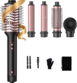 5-in-1 Hot Air Styler Wrap, High-Speed Hair Dryer Brush Blow Dryer with 2 Auto Wrap Curlers for Curling, Straightening, Volumizing, Fast Drying & Frizz-Free Styling for All Hair Types - Image 2