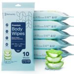 60 XL Shower Wipes – Body Wipes for Adults Bathing No Rinse – 6 Packs of 10 – Extra Moist Bath with Aloe & Vitamin E for Camping, Travel, Gym & Bedridden Care - Image 2