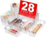 A-LuGei Drawer Organizer, Bathroom Organizers and Storage, Makeup organizer, Desk drawer organizer, Storage Bins for Kitchen Office Bedroom Vanity Jewelry Pantry Garage, 4Size, Clear - Image 2