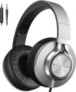 AILIHEN C90 Wired Headphones with Microphone Volume Control, Noise Reduction Over Ear Headphones Wired 3.5mm, Super Soft Corded Headphone for Cellphones, Tablet and Chromebook (Grey) - Image 2