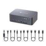 AV Access Docking Station Dual Monitor, KVM Switch 2 Monitors 2 Computers (Laptop & Desktop), USB-C Charge & Ethernet for Laptop, EDID, 4K@60Hz Dual HDMI Output, 120W Power Adapter, 5xUSB, Audio, SD - Image 2