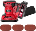 AVID POWER 20V Cordless Orbital Sander 5 Inch Electric Sander Tool with 6 Variable Speeds 7000-11000 RPM Battery Powered Sanders for Woodworking, 30 Pcs Sandpapers and Dust Collection Bag - Image 2