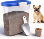 Airtight Dog Food Storage Container 10 Lbs - Slim Tall Pet Cat Food Treat Container with Lid, Scoop and Cup - Clear Plastic Dry Food Storage Bin for Dogs, Cats, Bird Seeds, Kibble, Pellets - Image 2