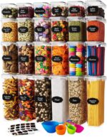 Airtight Food Storage Container Set - 24 Piece, Kitchen & Pantry Organization, BPA-Free, Plastic Canisters with Durable Lids Ideal for Cereal, Flour & Sugar - Labels, Marker & Spoon Set - Image 2