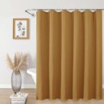 Aiyufeng 3D Textured Gold Shower Curtain for Bathroom, Fabric Shower Curtain Soft Cloth & Hotel Spa Quality, Luxury Boho Bathroom Curtains, Machine Washable, Gold, 72x72 Inches - Image 2