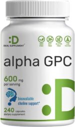 Alpha GPC 600mg Per Serving, 240 Capsules – Bioavailable Choline Replenishment –Nootropic Brain Health Supplements for Memory and Focus – Non-GMO, Gluten Free - Image 2