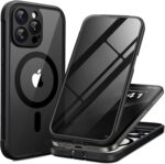 BERFY for iPhone 13 Pro Max Case, Compatible with MagSafe, Built-in Privacy Screen Protector and Camera Protection, Anti-Spy Full Body Shockproof Clear Phone Case for 13 Pro Max 6.7", Black - Image 2