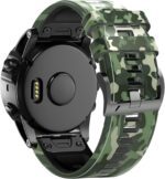 Bandkids 22mm Camo Band for Garmin Fenix 5/6/7,Fenix 6 Pro,Fenix 5 Plus Watch, Quickfit Adjustable Waterproof Sport Silicone Bands for Garmin Approach S62/S60,Quatix 6/5,Forerunner 935/945 - Image 2