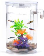 Betta Fish Tank, 360 Aquarium with LED Light, 1 Gallon Fish Bowl, Small Fish Tank Starters Kit, Beta Fish Tank Aautomatic Cleaning as Desktop Decoration for Office Home Room Decor - Image 2
