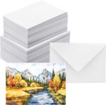 Blank Note Cards and Envelopes 5x7" NOT FOLDED, Heavyweight White Cardstock with Envelopes for Invitations Card Making Supplies and Office Stationery Cards with Envelopes - Image 2