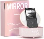 Bluetooth Speaker with Wireless Charger & Fill Light Makeup Mirror, Adjustable LED Night Light, Automatic Clock, Suitable for Decoration, Bedroom, Home, Office, Gift - Image 2