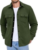 COOFANDY Men's Casual Shirt Jacket Lightweight Shacket Jacket Quilted Button Down Jackets - Image 2