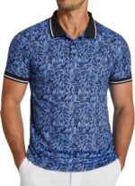 COOFANDY Men's Polo Shirts Short Sleeve Print Performance Golf Shirts Fashion Casual Beach Collared T-Shirts - Image 2