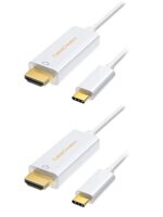 CableCreation USB-C to HDMI, 6 Feet 2-Pack Type C [Thunderbolt 3 Compatible] to HDMI 4K Cable Compatible with MacBook Pro/Air, Chromebook Pixel, XPS 15, Galaxy S24/S24 Ultra/S24+/S22/S20, White - Image 2