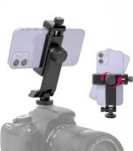 Camera Hot Shoe Cell Phone Holder with Cold Shoe Cell Phone Tripod Adapter for Microphone LED Light iPhone DSLR Mirrorless Camera Photography - Image 2