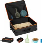 Cat Enclosed Travel Litter Box Kit with Lid Odorless Dustless, Lightweight Cat Portable Foldable Litter Box for Indoor and Car - Image 2