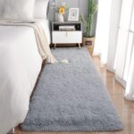 Chicrug Soft Runner Rugs for Bedroom Living Room Plush Fluffy Rug 2x6 Feet, Shag Furry Area Rug Carpet Non Shedding for Nursery Children Kids Girls Room Home Decorative, Grey - Image 2