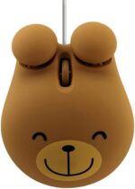 Cute Animal Bear Shape USB Wired Corded Mouse Optical Mice for Notebook PC Laptop Computer 1600DPI 3 Buttons with 3.2 Feet Cord (Brown) - Image 2