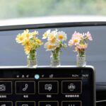 Daisy Flower Car Accessories for Women Interior Aesthetic, 3 Pcs Daisy Cute Car Dashboard Decorations - Image 2