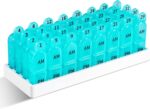 Daviky Monthly Pill Organizer 2 Times a Day, 30 Day Pill Box AM PM with Separate Container, One Month Medicine Case Twice a Day to Hold Vitamins, Supplements and Medication (Cyan) - Image 2