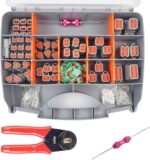 Deutsch Connector Kit with Crimper, 2 3 4 6 8 12 Pin Connector kit, Deutsch Crimp Tool 12-20AWG, Size 16 Solid Contacts 14-20AWG, Pin Removal Tool, Automotive Electrical Wire Connectors - Image 2