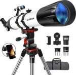 Dianfan Telescope,90mm Aperture 800mm Telescopes for Adults Astronomy,Portable Professional Refractor Telescope for Beginners,with Stainless Tripod & Phone Adapter,Carry Bag - Image 2