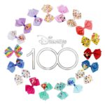 Disney 100th Anniversary Special Hair Accessory for Girls|18pc Disney Hair Bow Clips Featuring Favorite Characters with a String Bag Bow Holder with hanger. For all occasions & ages 3+ - Image 2