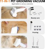 Dog Grooming Vacuum and Dryer,2.2L Pet Grooming Vacuum Kit for Dogs with 8 Tools, Low Noise Adjustable Speed and Temperature Control Blower - Image 2