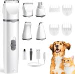 Dogs Hair Clippers Grooming Kit with Nail Grinder, 4 in 1 Cordless Electric Trimmer Low Noise USB Pet Clippers for Dogs Cat,Grooming Paws, Eyes, Ears, Face,Matted Hair - Image 2